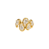 3.36ct Diamond 18K Gold Wave Pear Ring