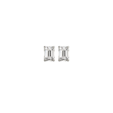 GIA 2.02ct Diamond 18K Gold Emerald Cut Stud Earrings