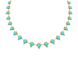 23.013ct Turquoise Emerald 18K Gold Link Necklace