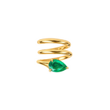 2.07ct Emerald 18K Gold Spiral Ring