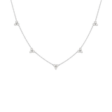 0.46ct Diamond 18K Gold Triple Stationed Necklace