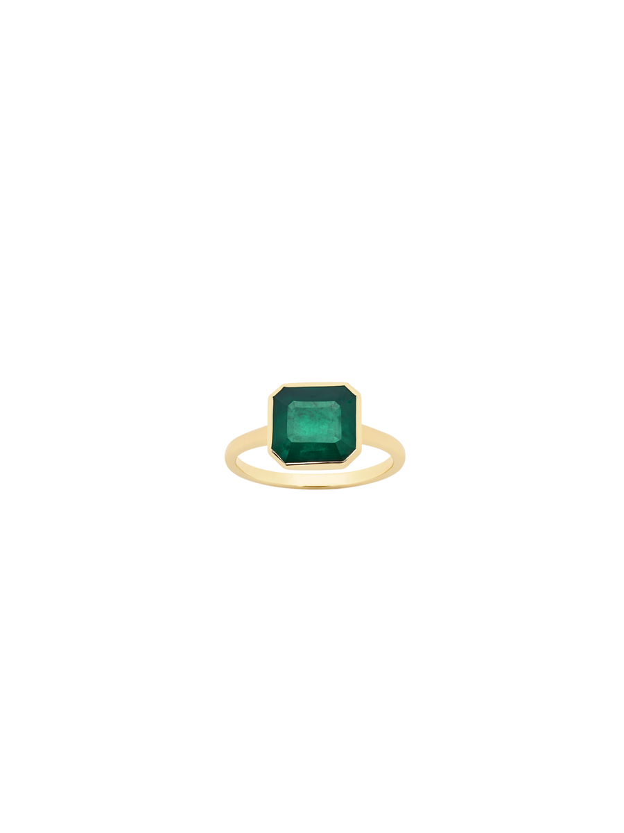 2.55ct Emerald 14K Gold Bezel Ring