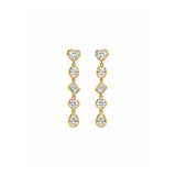1.88ct Diamond 14K Gold Multi Shape Bezel Dangle Earrings