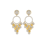 4.07ct Diamond 14K Gold Statement Scale Earrings