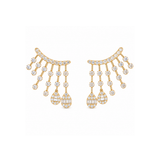 1.20ct Diamond 14K Gold Cluster Climber Earrings