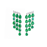 26.44ct Emerald Diamond 18K Gold Cascade Earrings