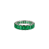 5.80ct Emerald 18K Gold Eternity Band Ring