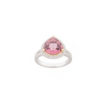 3.84cts Tourmaline Diamond 18K Gold Pear Ring