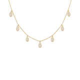 0.96ct Diamond 18K Gold Pave Drop Stationed Necklace