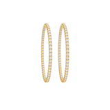 6.00ct Diamond 18K Gold Inside Outside Hoop Earrings