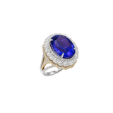 14.65ct Diamond Tanzanite 18K Gold Cocktail Ring