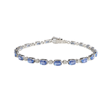5.25ct Sapphire Diamond 14K Gold Tennis Bracele