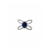 1.70ct Diamond Sapphire 18K Gold Open Shank Ring