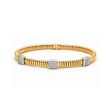 0.24ct Diamond 18K Italian Gold Cuff Bracelet