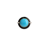 10.65ct Diamond Turquoise Black Onyx 18K Gold Cocktail Ring