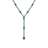 6.55ct Diamond Emerald 18K Gold Tennis Necklace