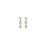0.68ct Diamond 14K Gold Multi Shape Bezel Drop Earrings