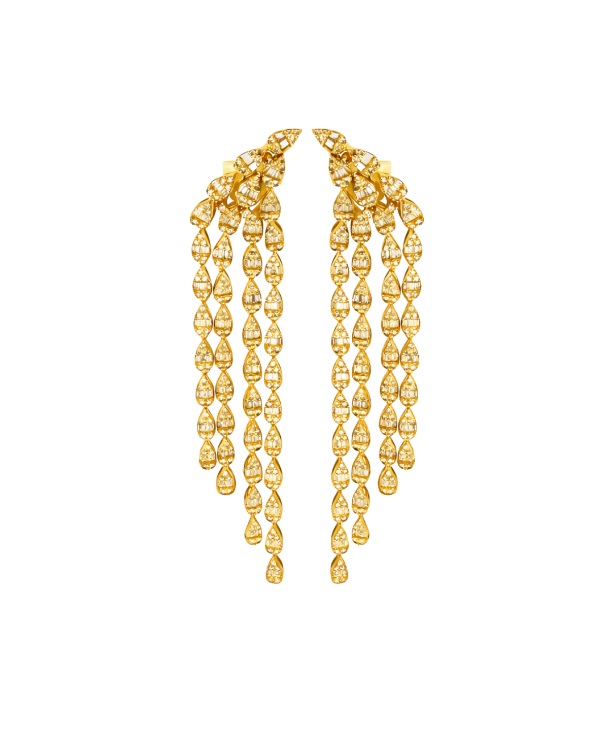 5.25ct Diamond 14K Gold Cascade Earrings
