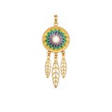 14K Gold Dream Catcher Pendant