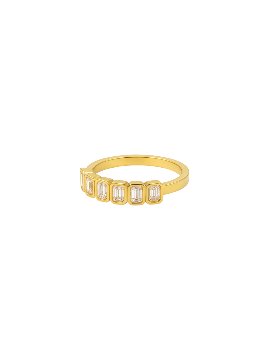 1.80ct Diamond 18K Gold Emerald Cut Half Eternity Ring
