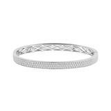 1.85ct Diamond 18K Gold Three Row Bangle Bracelet