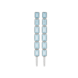 5.24ct Diamond Aquamarine 18K Gold Dangle Drop Earrings