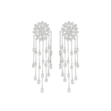 6.25ct Diamond 14K Gold Flower Cascade Earrings