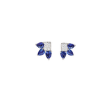 1.70ct Sapphire Diamond 18K Gold Leaf Earrings