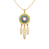 14K Gold Dream Catcher Pendant