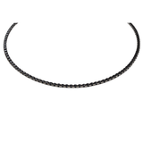 4.03ct Black Diamond 18K Gold Tennis Necklace