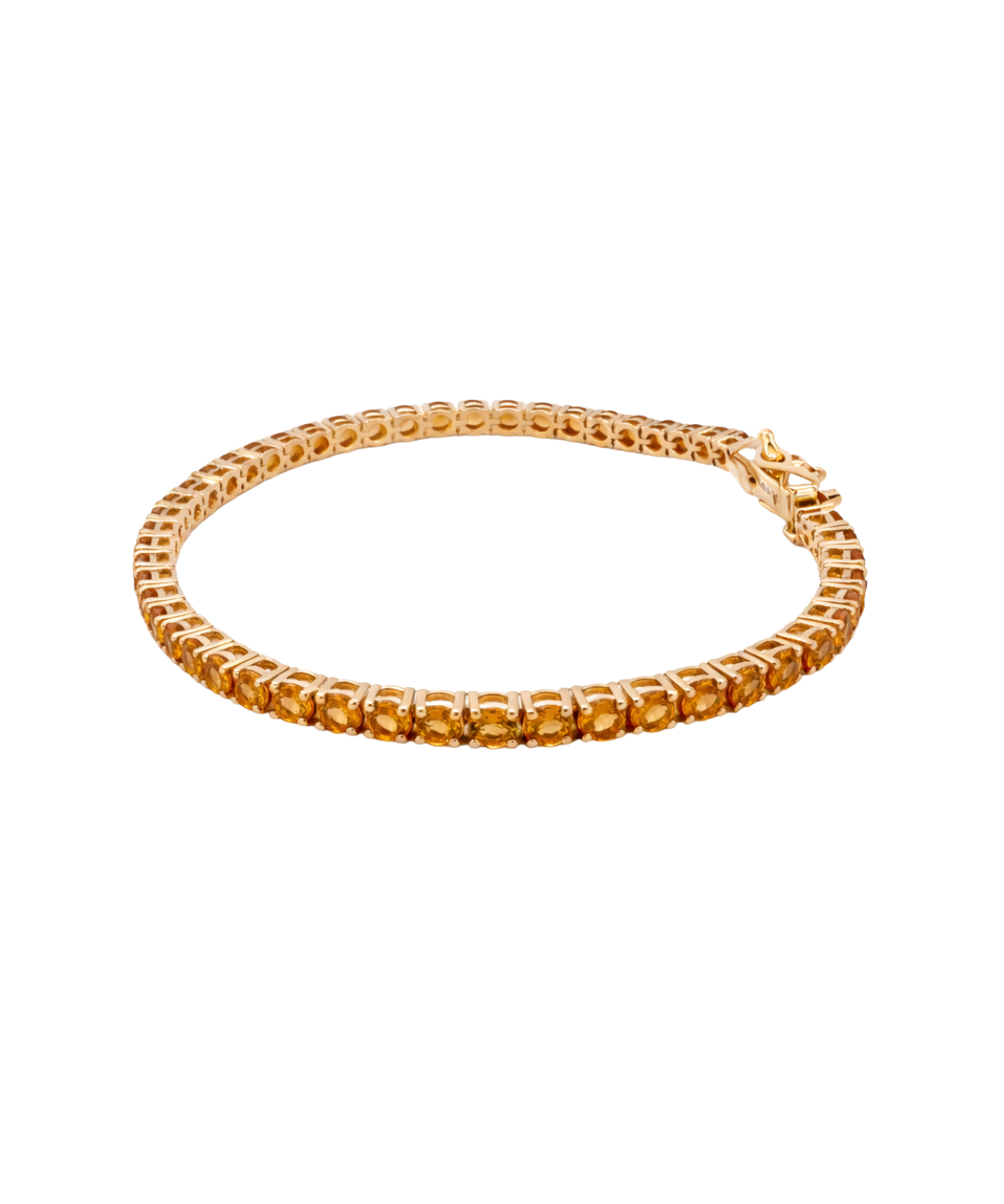 5.65cts Citrine 18K Gold Tennis Bracelet