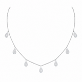 2.30ct Diamond 18K Gold Pave Pear Drop Necklace
