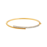 1.04ct Diamond 14K Gold Bypass Bangle Bracelet