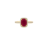 0.30ct Diamond Ruby 14K Gold Solitaire Ring