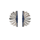 6.58ct Diamond Sapphire 14K Gold Fanned Statement Earrings
