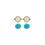 3.43ct Diamond Turquoise 18K Jacket For Earrings