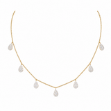 2.30ct Diamond 18K Gold Pave Pear Drop Necklace