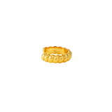 14K Gold Grooved Ear Cuff