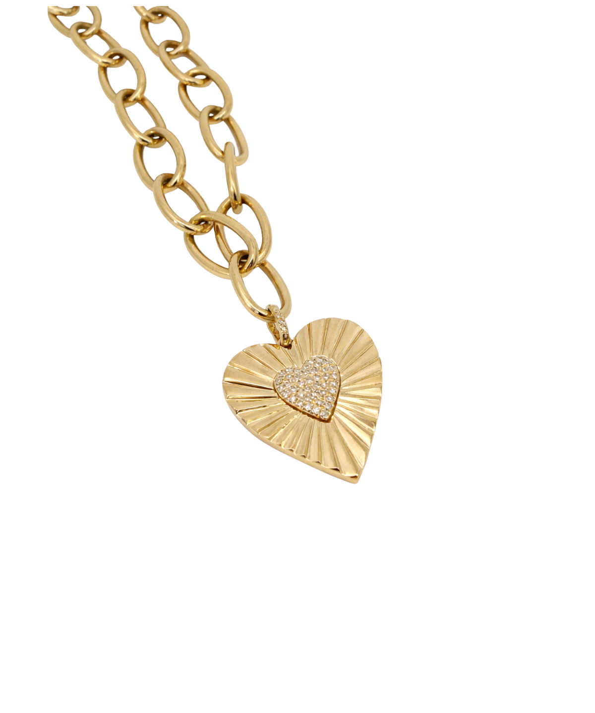 0.12ct Diamond 14K Gold Textured Heart Pendant