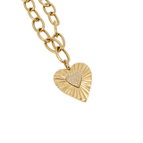 0.12ct Diamond 14K Gold Textured Heart Pendant