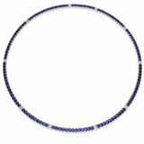 14.83ct Diamond Sapphire 14K Gold Tennis Necklace