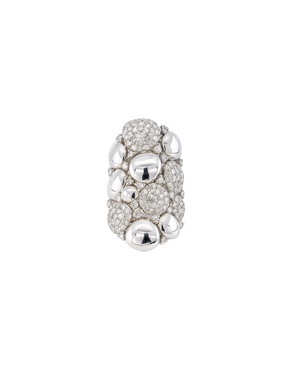 2.50ct Diamond 18K Gold Cluster Statement Ring