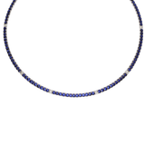14.83ct Diamond Sapphire 14K Gold Tennis Necklace