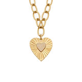 0.12ct Diamond 14K Gold Textured Heart Pendant