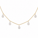 2.30ct Diamond 18K Gold Pave Pear Drop Necklace