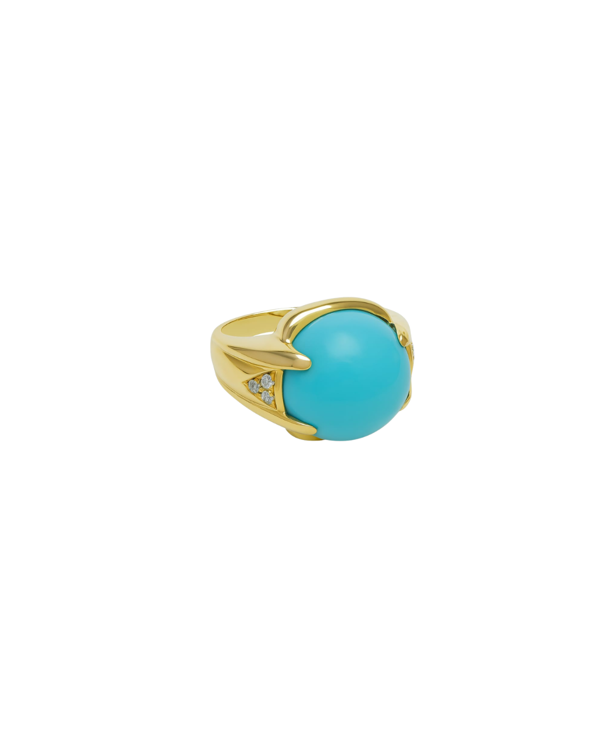 12.36ct Diamond Turquoise 18K Gold Cocktail Ring