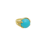 12.36ct Diamond Turquoise 18K Gold Cocktail Ring