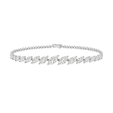 4.86ct Diamond 18K Gold Graduated Pear Tennis Bracelet