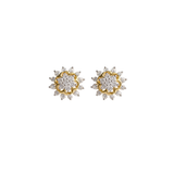 1.57ct Diamond 14K Gold Starburst Stud Earrings