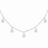2.30ct Diamond 18K Gold Pave Pear Drop Necklace